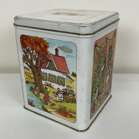 Four Seasons Rectangular Tin Vintage - Picture 1 of 6